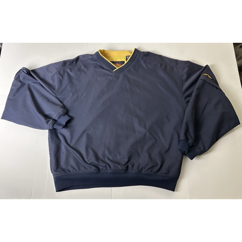 Sun Mountain Pulover Jacket Mens Large Blue Convertible Sleeve Golf Windbreaker